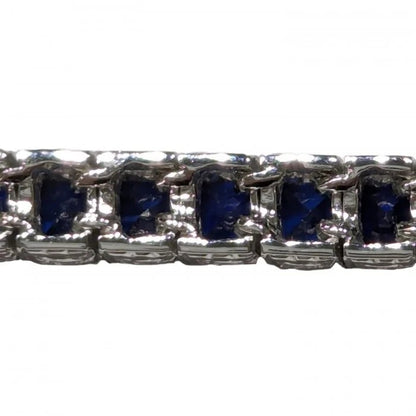 Modern 7.36ct Sapphire Line Bracelet in Platinum