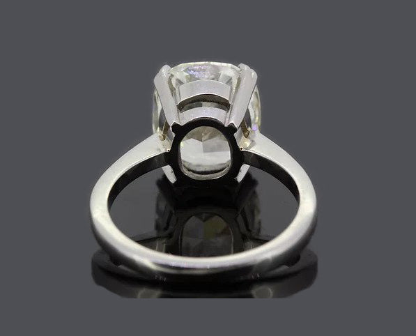 Cushion Cut 5.11 carat Diamond Solitaire Engagement Ring, in 18ct white gold.