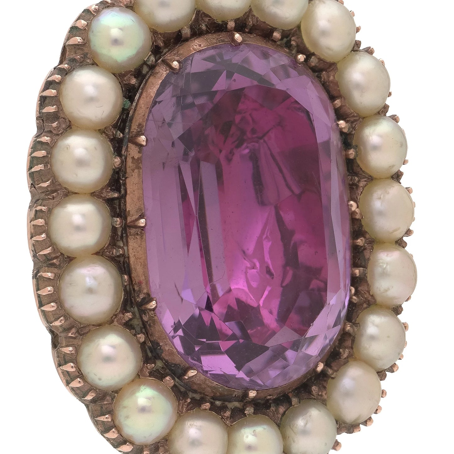 9KT Gold Amethyst and Freshwater Pearl Cluster Pendant