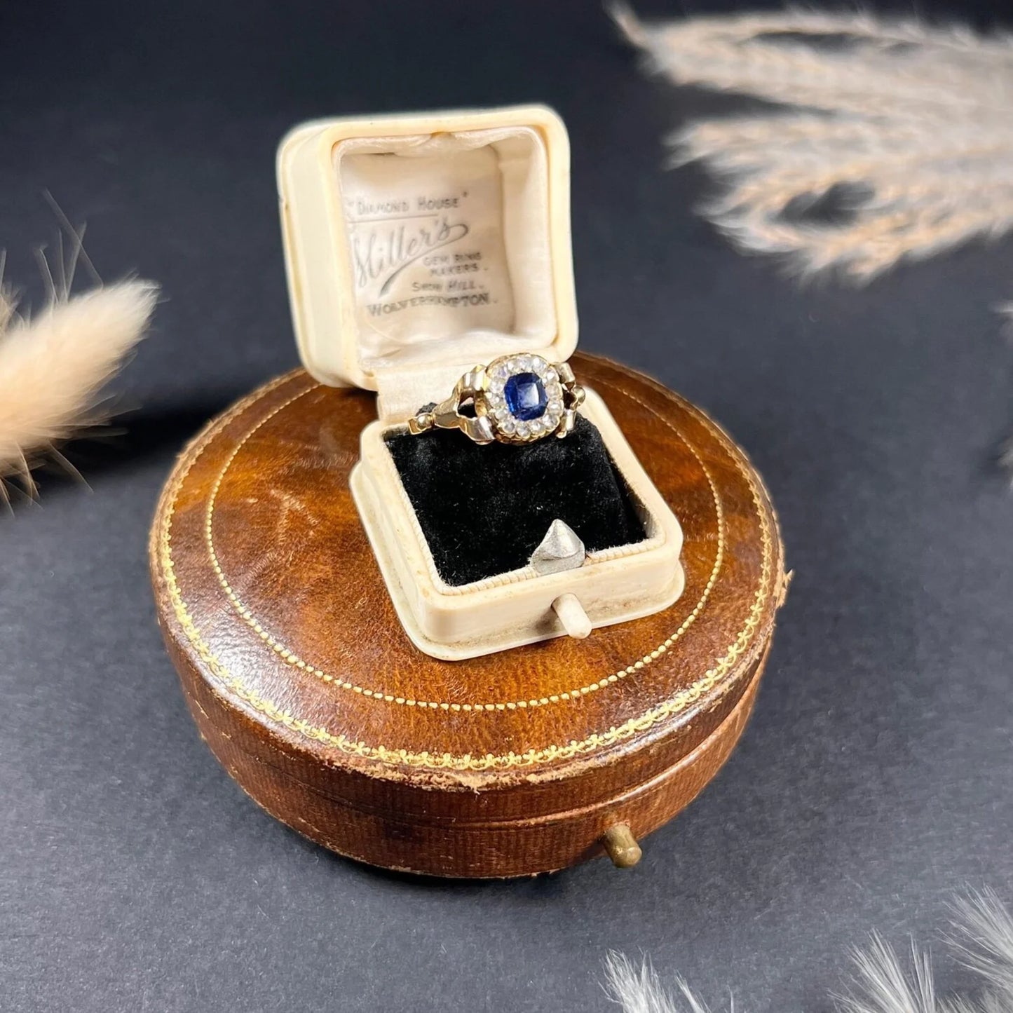 Antique 18 ct Gold Victorian Sapphire And Diamond Cluster Engagement Ring