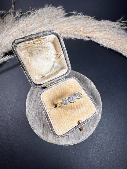Preloved 18 ct Yellow Gold, 3 Stone Diamond Engagement Ring