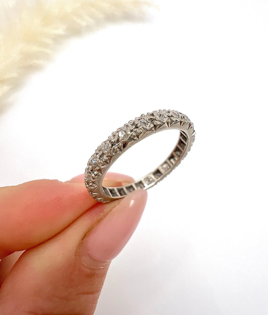 Vintage 1930's Platinum, Full Diamond Eternity Ring