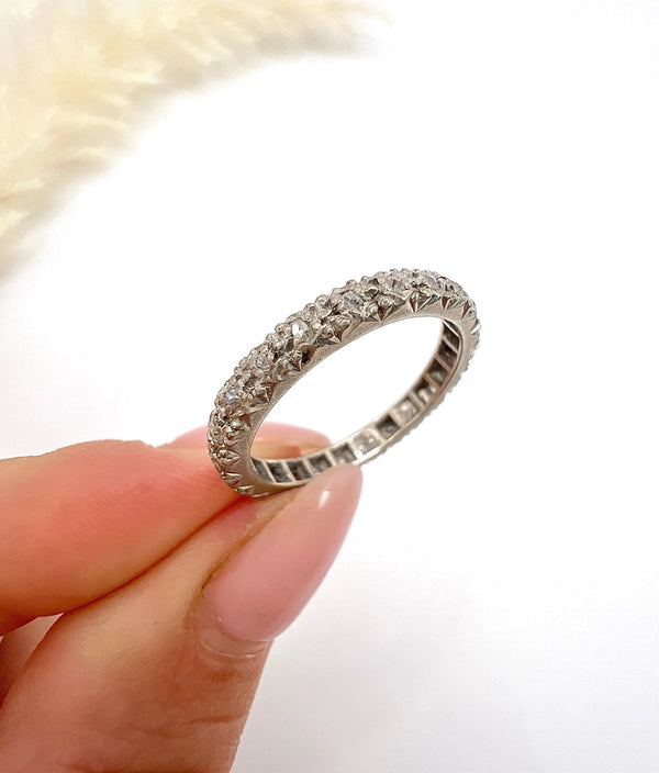 Vintage 1930's Platinum, Full Diamond Eternity Ring