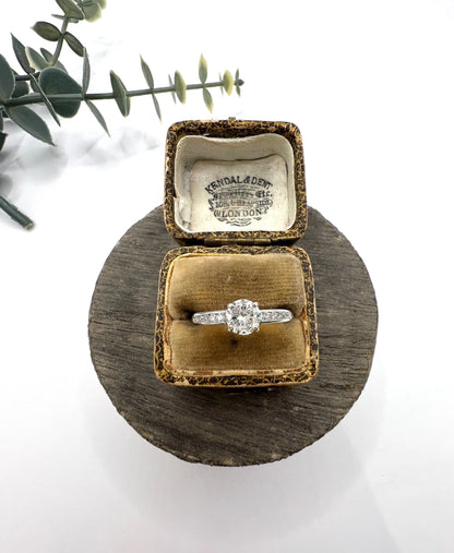 Vintage Platinum 0.50 Carat Diamond Engagement Ring, Circa 1940
