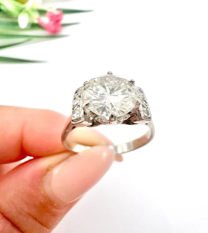 Antique Art Deco 1.20ct Diamond Solitaire Engagement Ring