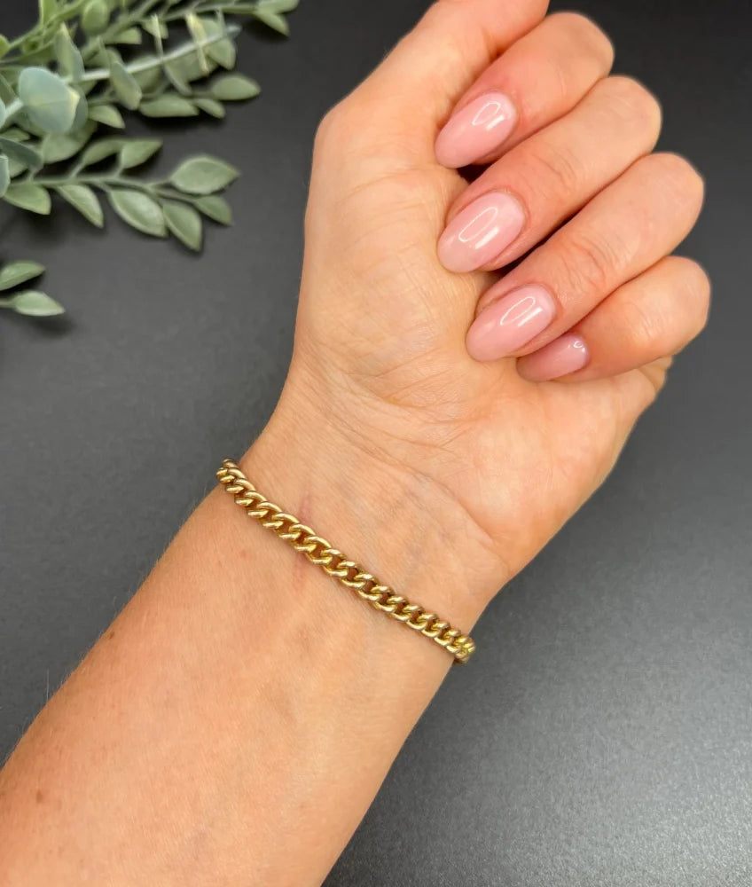 Victorian 15 Carat Rose Gold Curb Link Albert Bracelet