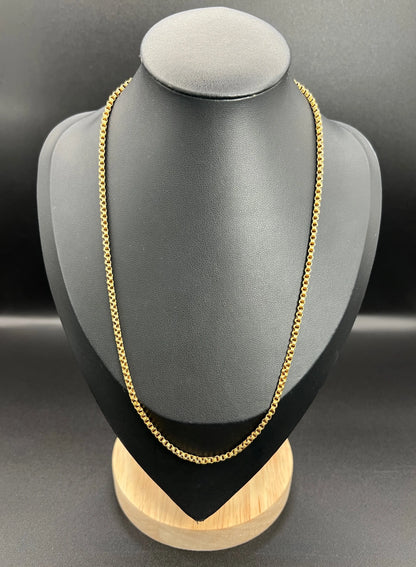 Antique 15 Carat Yellow Gold 18 1/2 Inch Fancy Belcher Link Chain Necklace