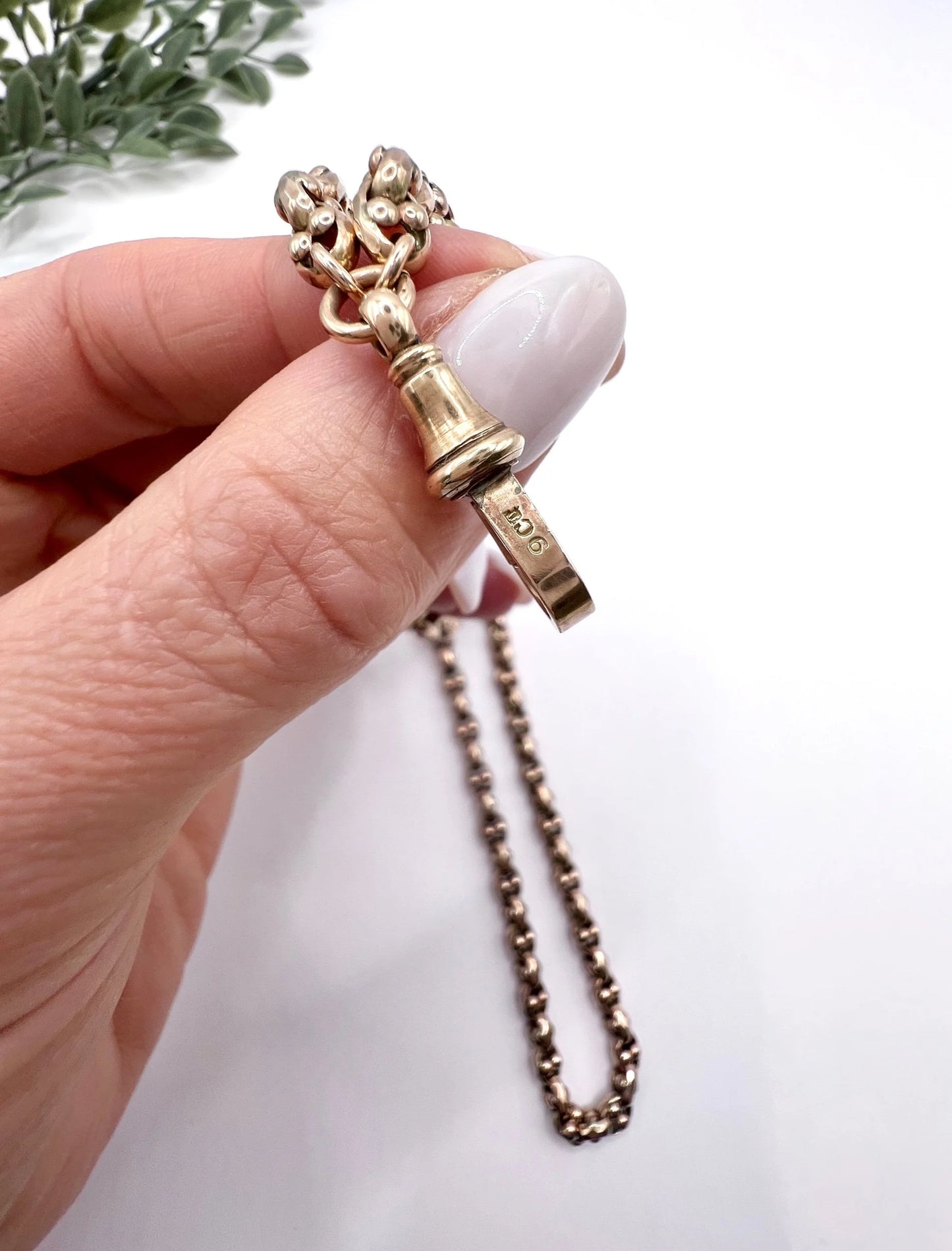 Victorian 9 Carat Rose Gold Long Fancy Link Chain, Circa 1880