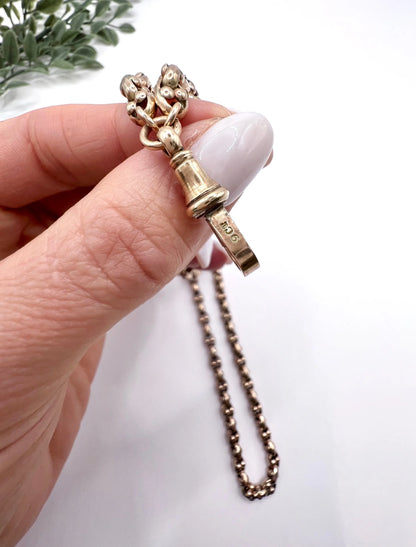 Victorian 9 Carat Rose Gold Long Fancy Link Chain, Circa 1880