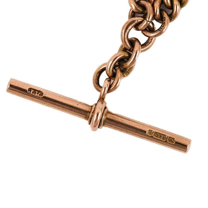 Antique Edwardian 9ct Rose Gold Curb Link Albert Watch Chain Circa 1914