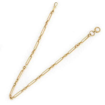 Antique Edwardian 18ct Yellow Gold Trombone Link Albert Watch Chain, 52g, Circa 1903
