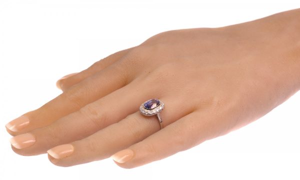 Vintage Fifties Diamond and Sapphire Platinum Engagement Ring