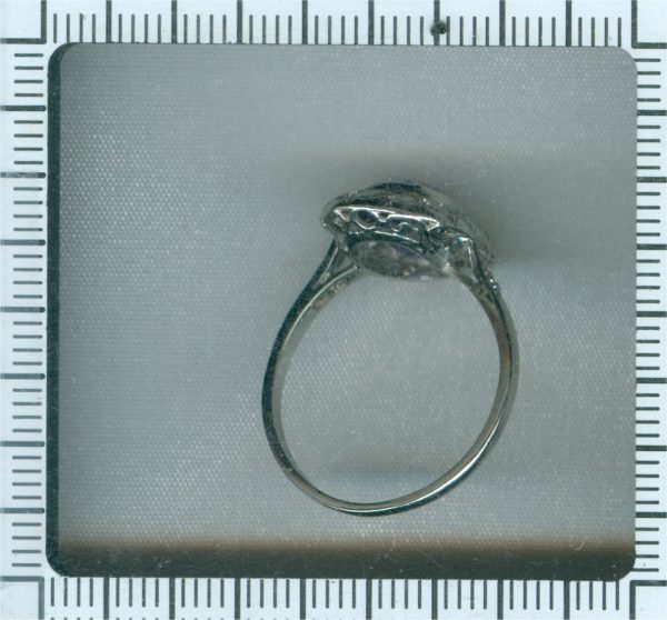 Vintage Fifties Diamond and Sapphire Platinum Engagement Ring