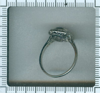 Vintage Fifties Diamond and Sapphire Platinum Engagement Ring