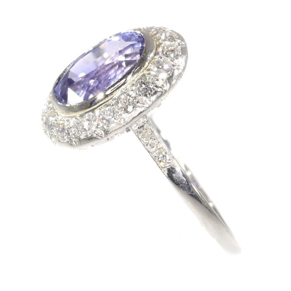 Vintage Fifties Diamond and Sapphire Platinum Engagement Ring