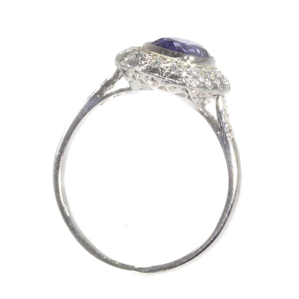 Vintage Fifties Diamond and Sapphire Platinum Engagement Ring