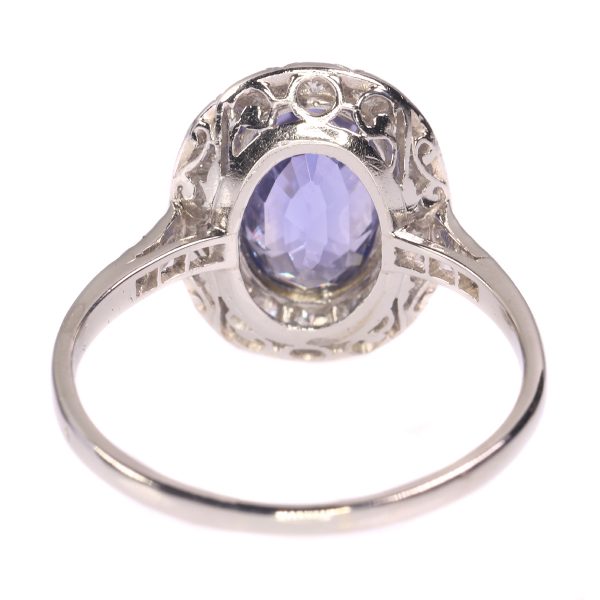 Vintage Fifties Diamond and Sapphire Platinum Engagement Ring