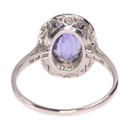 Vintage Fifties Diamond and Sapphire Platinum Engagement Ring