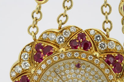 Moussaieff Diamond and Ruby Necklace Pendant Watch
