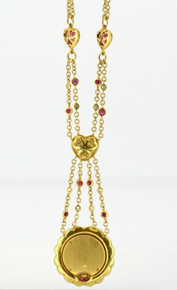 Moussaieff Diamond and Ruby Necklace Pendant Watch