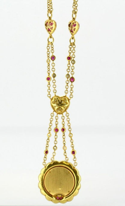 Moussaieff Diamond and Ruby Necklace Pendant Watch
