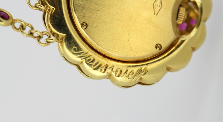 Moussaieff Diamond and Ruby Necklace Pendant Watch
