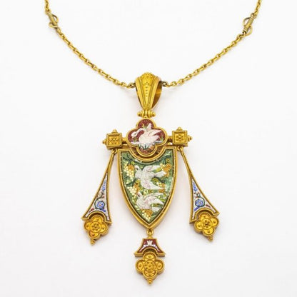 Antique Micro Mosaic Suite, Italy, Circa 1870