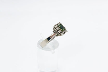 Baguette Cut Tourmaline and Diamond Ring