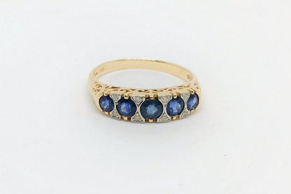 Victorian Style Horizontal Sapphire Ring
