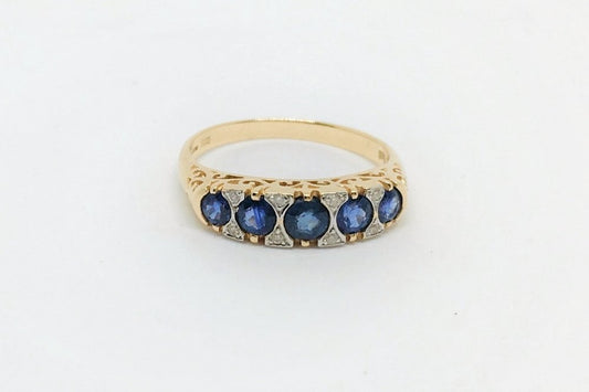 Victorian Style Horizontal Sapphire Ring