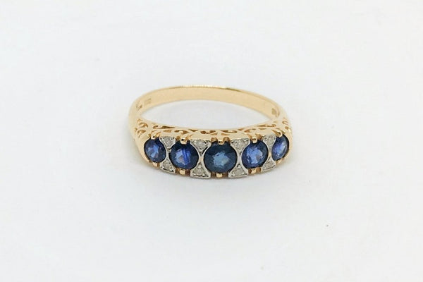 Victorian Style Horizontal Sapphire Ring