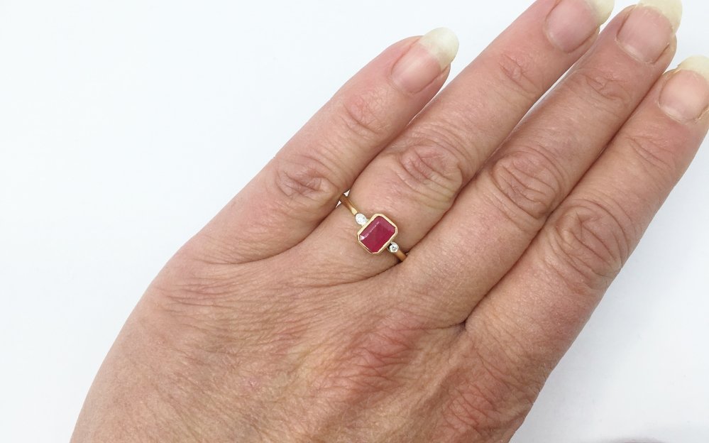 Baguette Cut Ruby Ring