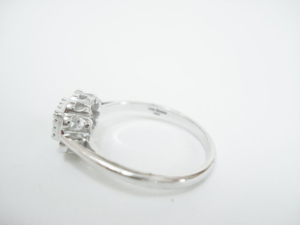 Aquamarine and Diamond Cluster Ring