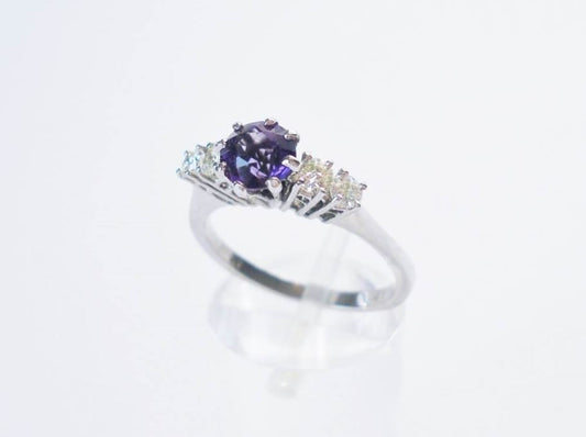 Vintage Amethyst and Diamond Ring