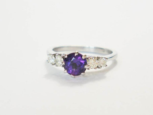 Vintage Amethyst and Diamond Ring