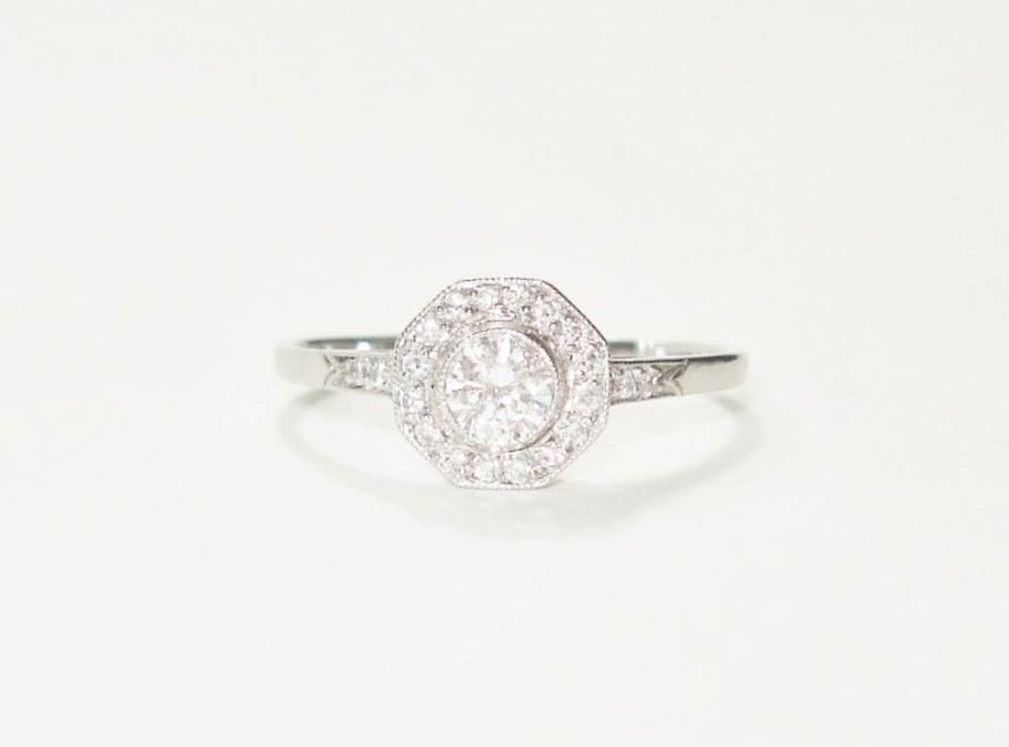 Art Deco Style Diamond Cluster Ring