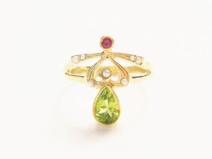 Art Nouveau Style Gem Set Ring
