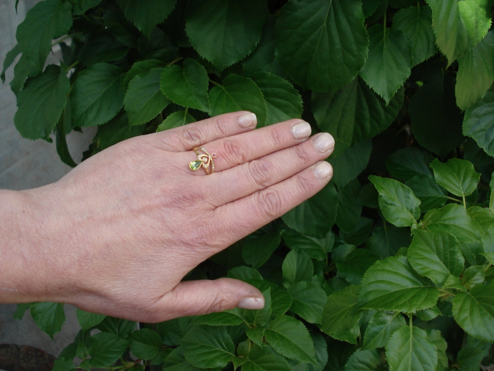 Art Nouveau Style Gem Set Ring