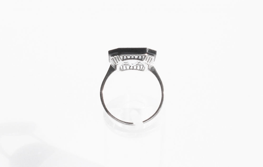 Aquamarine and Onyx Cocktail Ring