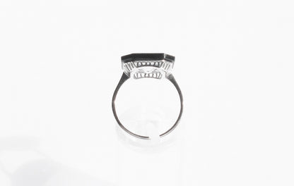 Aquamarine and Onyx Cocktail Ring