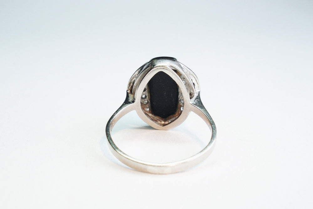Vintage Onyx and Diamond Ring