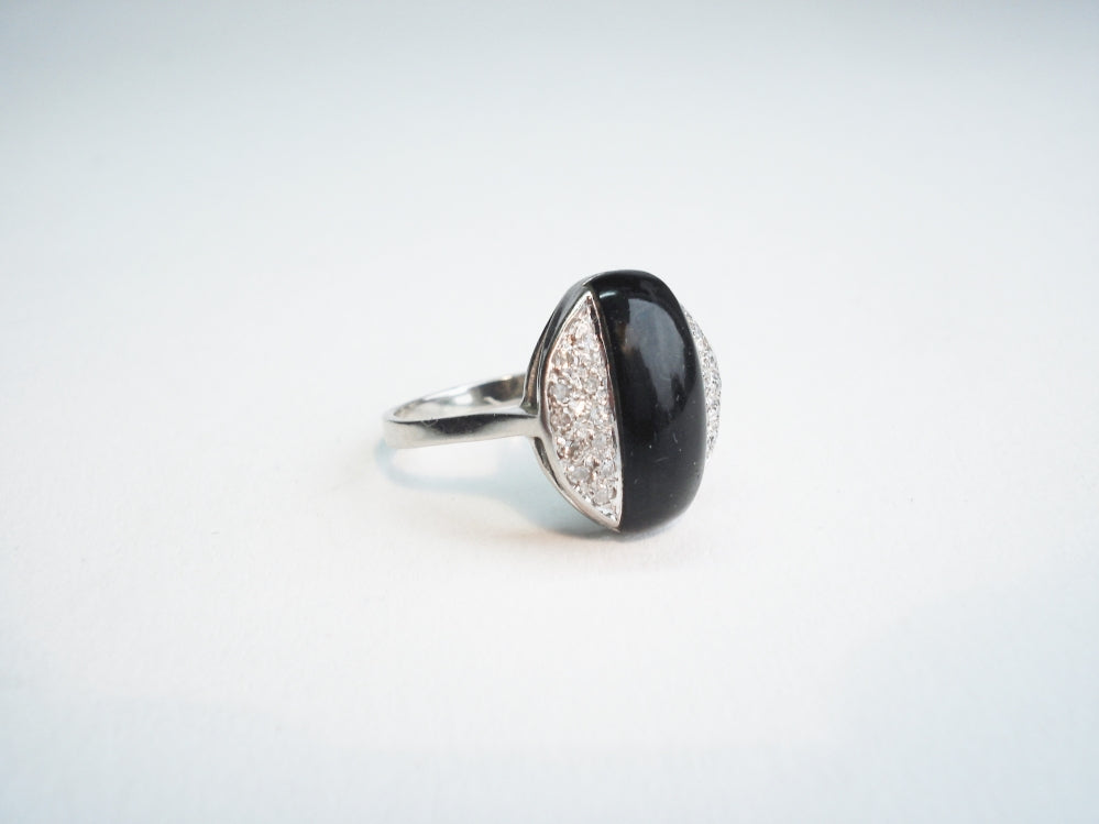 Vintage Onyx and Diamond Ring