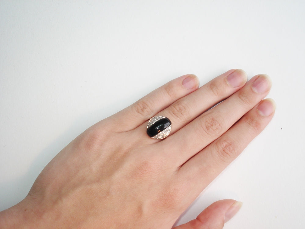 Vintage Onyx and Diamond Ring