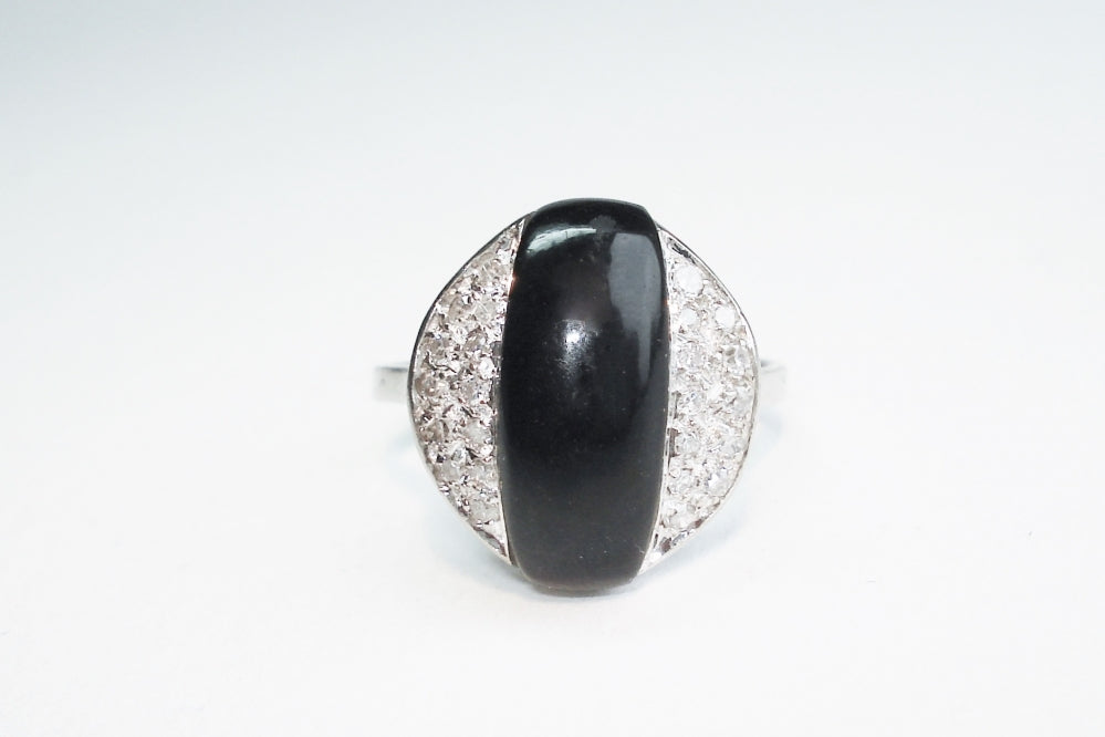 Vintage Onyx and Diamond Ring