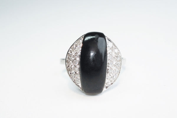 Vintage Onyx and Diamond Ring