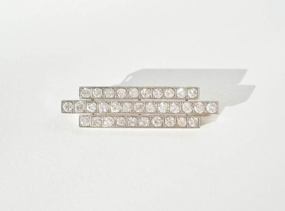 Vintage Three Row Diamond Brooch