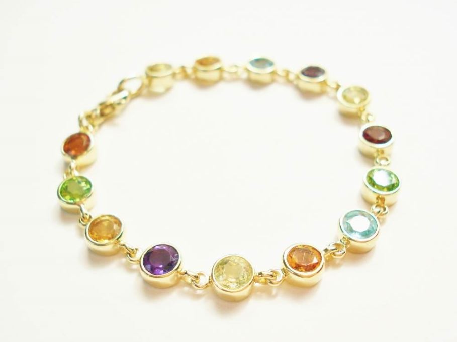 Multi Gem Set Bracelet