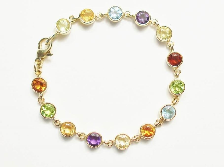Multi Gem Set Bracelet
