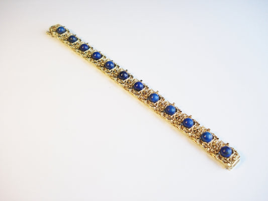 Vintage Lapis Lazuli Gold Bracelet