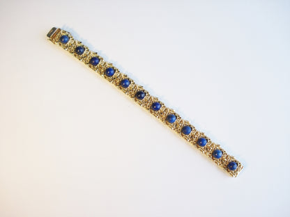 Vintage Lapis Lazuli Gold Bracelet